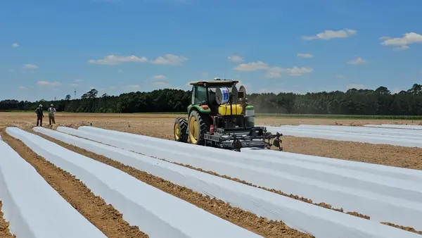 a tractor in a field