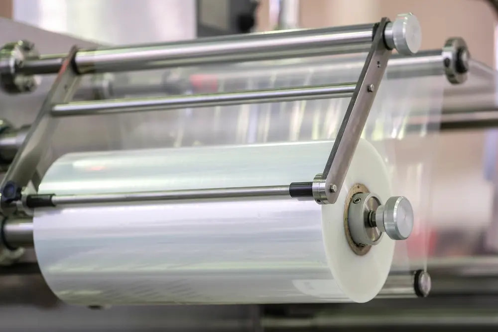 a close up of a roll of plastic
