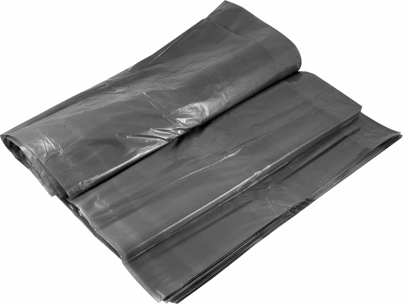 a black plastic bag on a white background