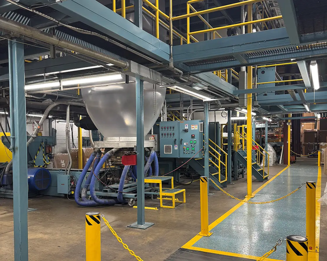a large machine in a factory