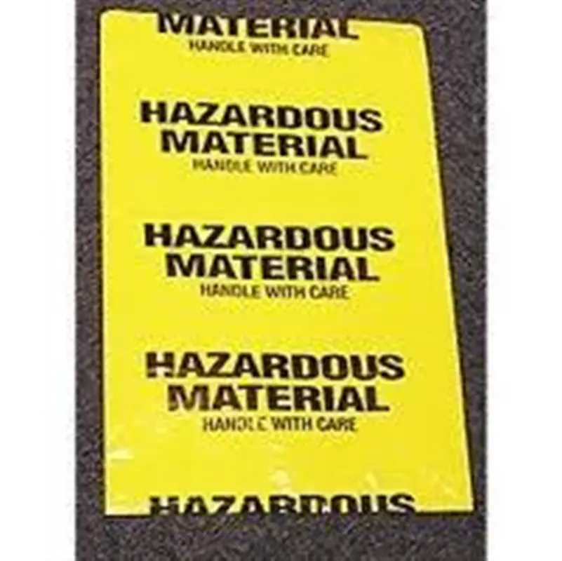 a yellow label with black text
