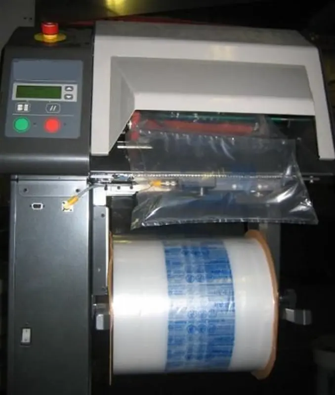 a machine with plastic bag