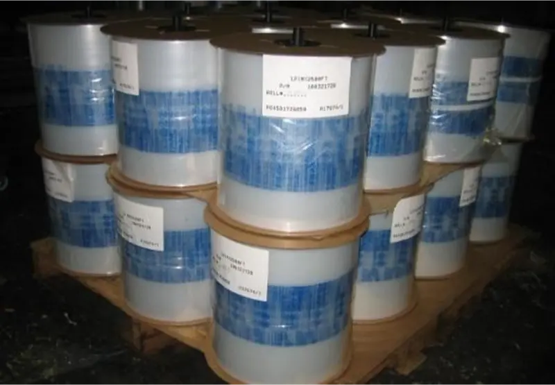 a group of rolls of plastic