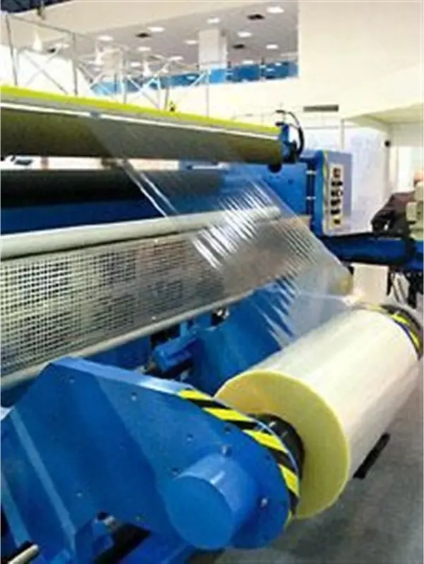 a machine with plastic wrap