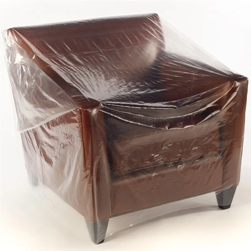 a chair covered in plastic