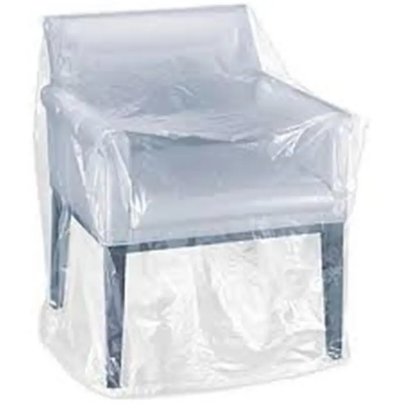 a chair covered in plastic