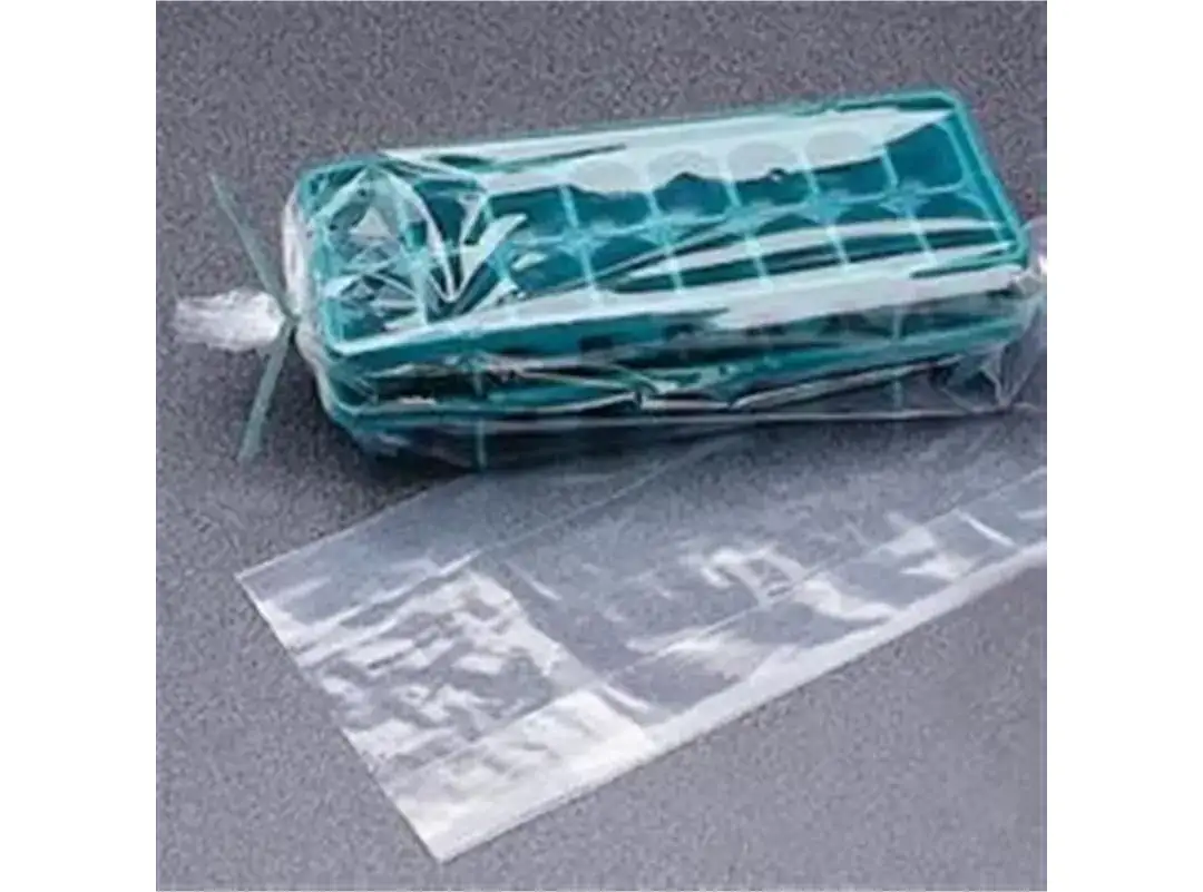 a plastic bag with a blue container