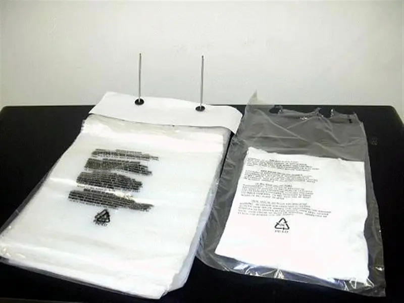 a plastic bag with a clip on it