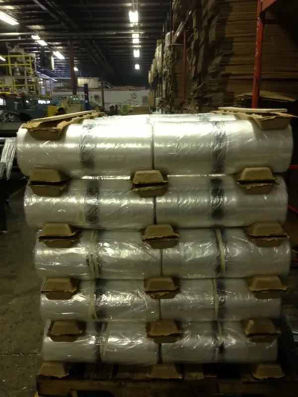 a stack of plastic wrapped packages