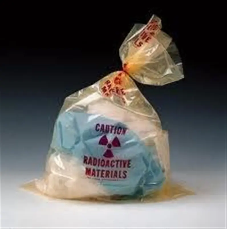 a plastic bag with a blue object in it