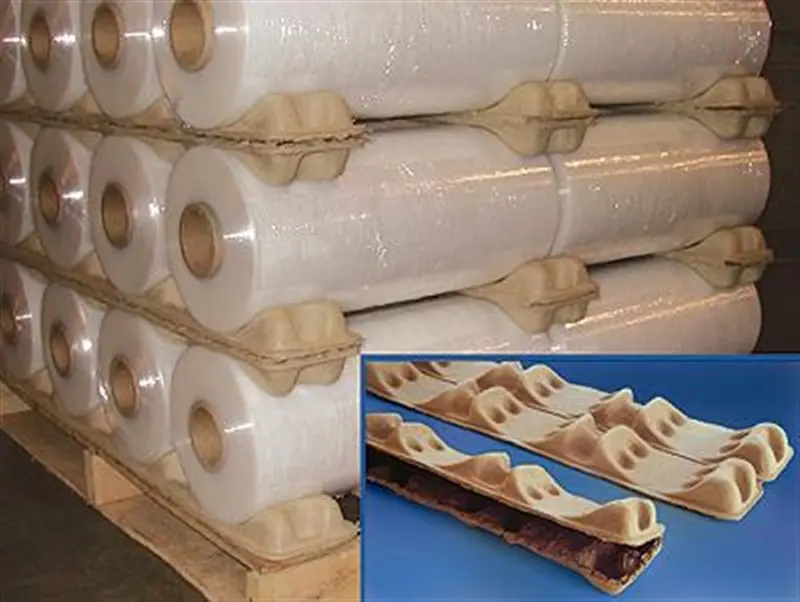 a stack of plastic rolls